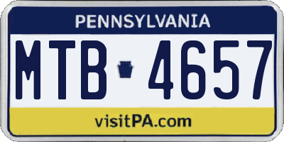 PA license plate MTB4657