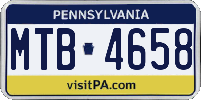 PA license plate MTB4658