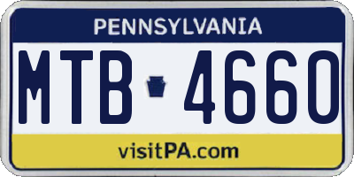 PA license plate MTB4660