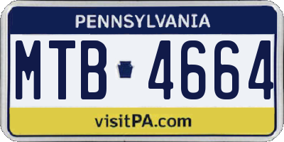 PA license plate MTB4664