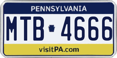 PA license plate MTB4666