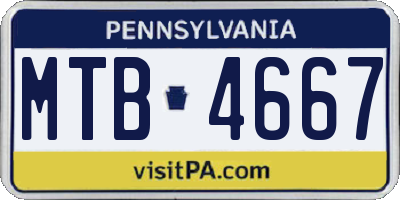 PA license plate MTB4667