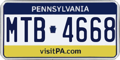PA license plate MTB4668
