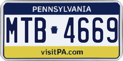 PA license plate MTB4669