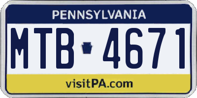 PA license plate MTB4671