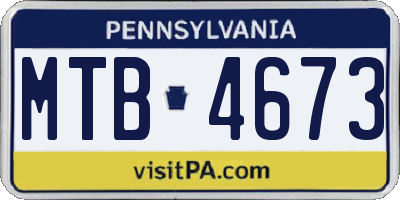 PA license plate MTB4673