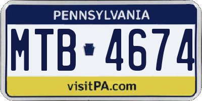 PA license plate MTB4674
