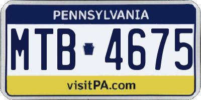PA license plate MTB4675
