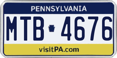 PA license plate MTB4676