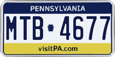 PA license plate MTB4677