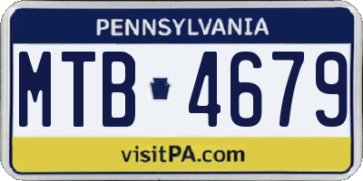 PA license plate MTB4679