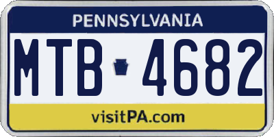PA license plate MTB4682