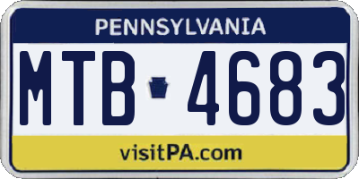 PA license plate MTB4683