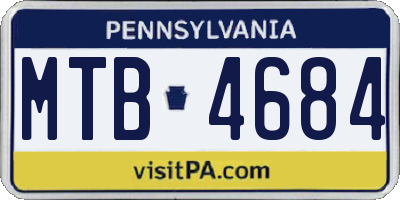 PA license plate MTB4684