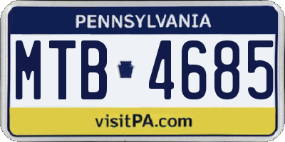PA license plate MTB4685