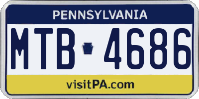 PA license plate MTB4686