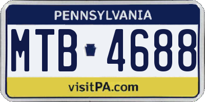 PA license plate MTB4688