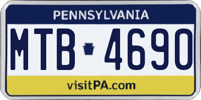 PA license plate MTB4690