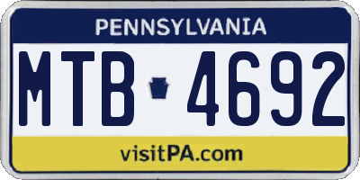 PA license plate MTB4692
