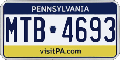 PA license plate MTB4693