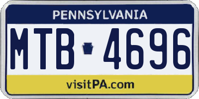 PA license plate MTB4696