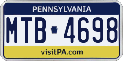 PA license plate MTB4698