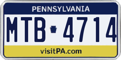 PA license plate MTB4714