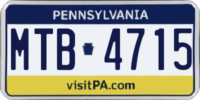 PA license plate MTB4715