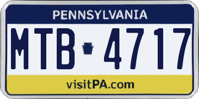 PA license plate MTB4717