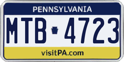 PA license plate MTB4723