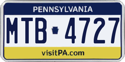 PA license plate MTB4727
