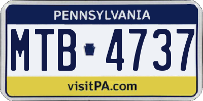 PA license plate MTB4737