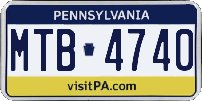 PA license plate MTB4740