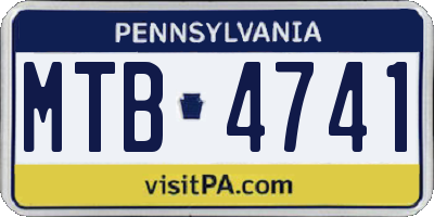 PA license plate MTB4741