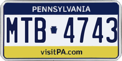 PA license plate MTB4743