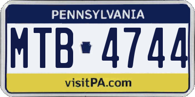 PA license plate MTB4744