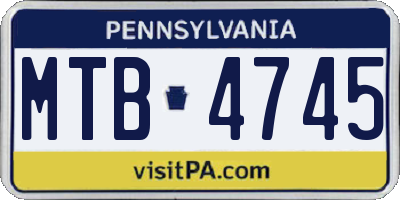 PA license plate MTB4745