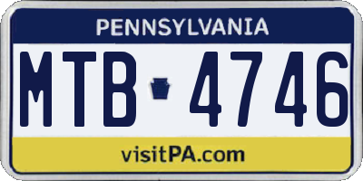 PA license plate MTB4746
