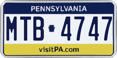 PA license plate MTB4747