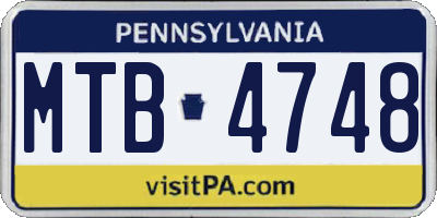 PA license plate MTB4748