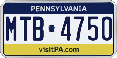 PA license plate MTB4750