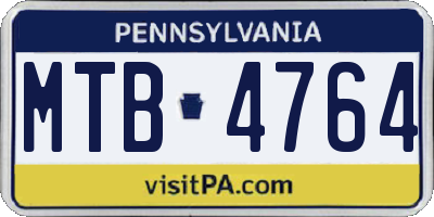 PA license plate MTB4764