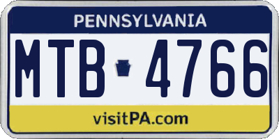 PA license plate MTB4766