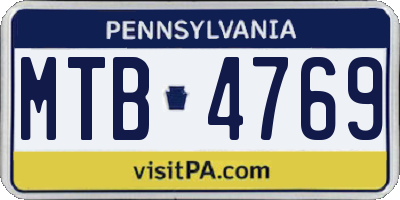 PA license plate MTB4769