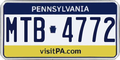 PA license plate MTB4772