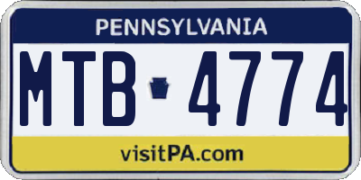 PA license plate MTB4774