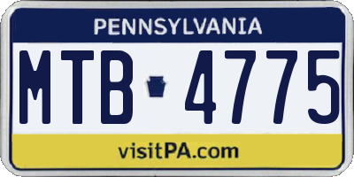 PA license plate MTB4775