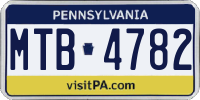 PA license plate MTB4782