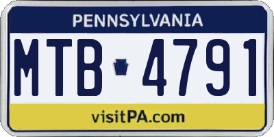 PA license plate MTB4791
