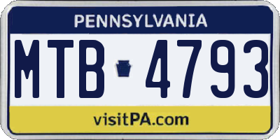 PA license plate MTB4793